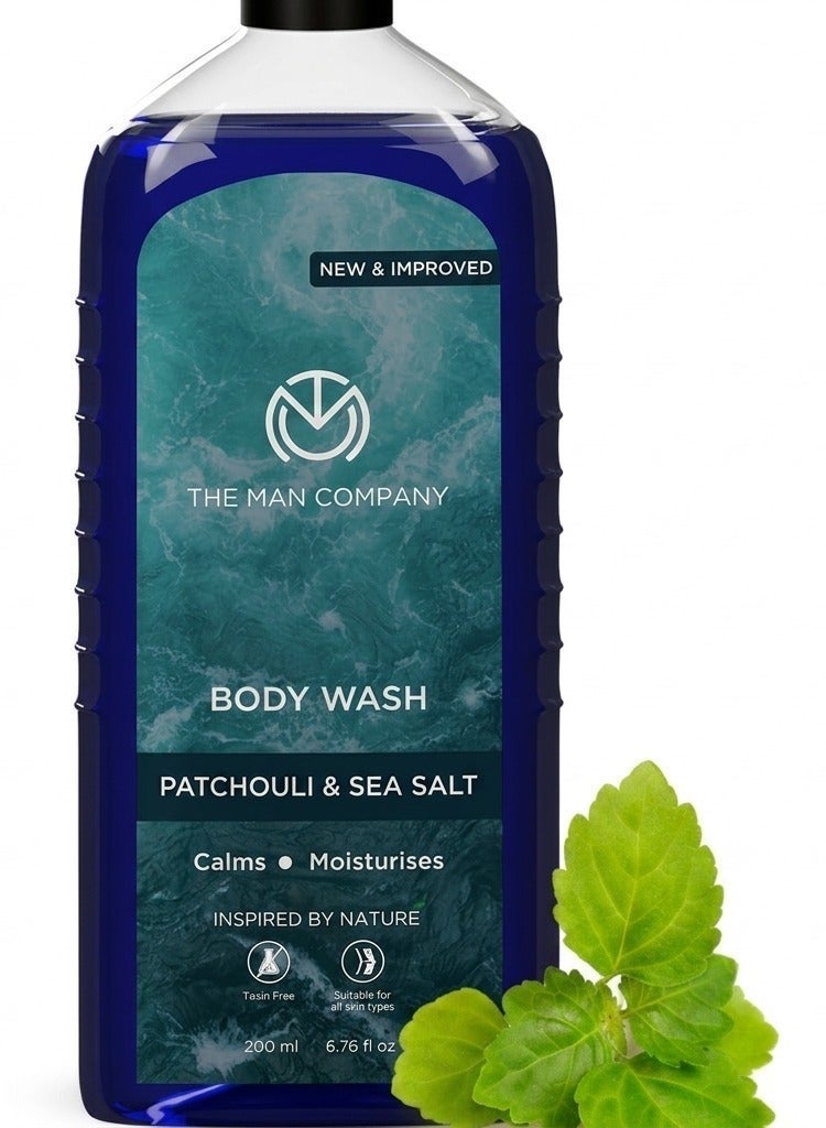 The Man Company Patchouli & Sea Salt Perfumed Body Wash For Men - 200 Ml | Shower Gel For Deep Moisturization & Smooth Skin | Enriched With Green Tea, Turmeric & Moringa Extract - Image 1