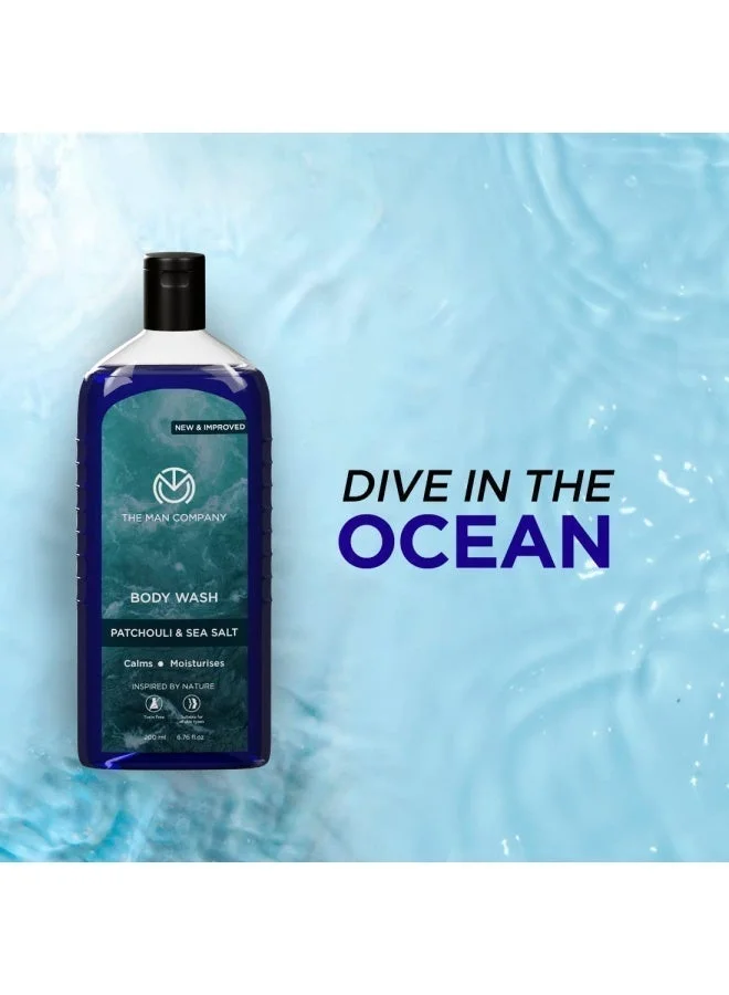 The Man Company  Patchouli & Sea Salt Perfumed Body Wash For Men - 200 Ml | Shower Gel For Deep Moisturization & Smooth Skin | Enriched With Green Tea, Turmeric & Moringa Extract  | Best Price UAE