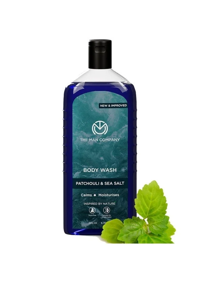 The Man Company  Patchouli & Sea Salt Perfumed Body Wash For Men - 200 Ml | Shower Gel For Deep Moisturization & Smooth Skin | Enriched With Green Tea, Turmeric & Moringa Extract  | Best Price UAE