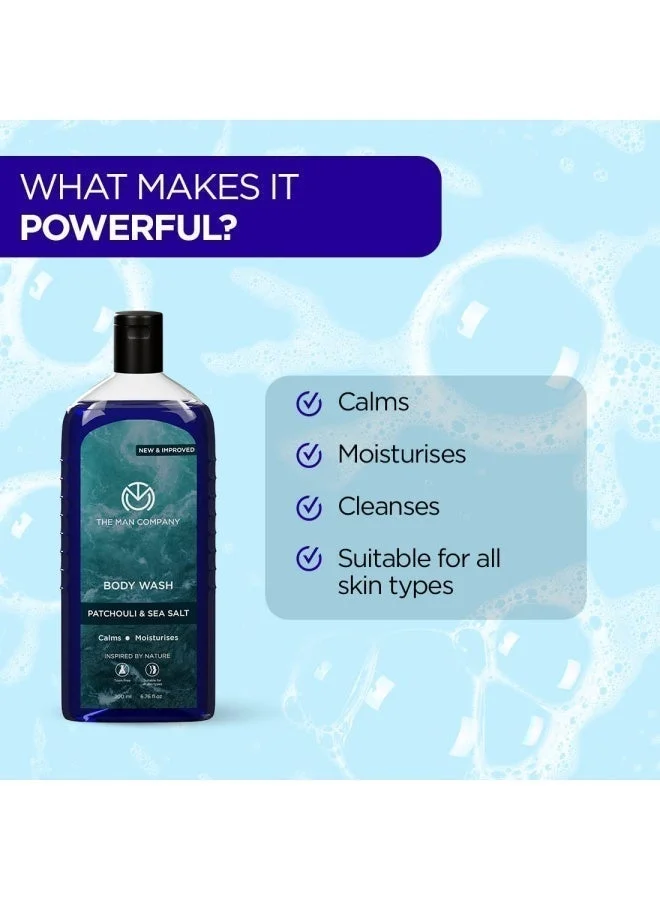 The Man Company  Patchouli & Sea Salt Perfumed Body Wash For Men - 200 Ml | Shower Gel For Deep Moisturization & Smooth Skin | Enriched With Green Tea, Turmeric & Moringa Extract  | Best Price UAE