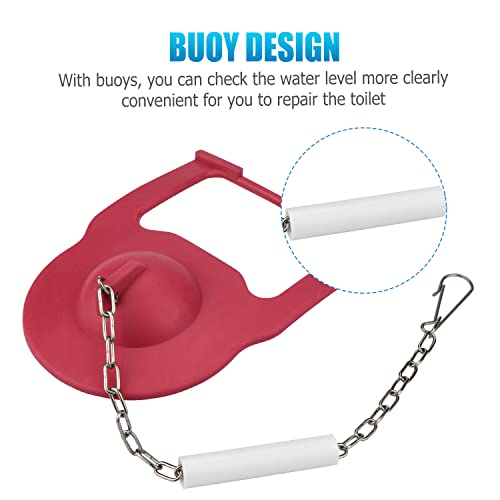 Ullnosoo Toilet Flapper Replacement for Kohler, 2 Pack Toilet Tank Parts for Kohler Hinge-Style Parts 84995 and 1000490 with Chain Hinges and 2 Plastic Buoys Ullnosoo for Water Saving Red - Image 3