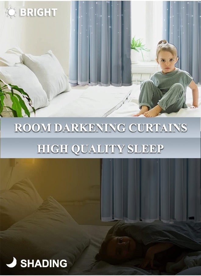 KYD - 1 Panel Blackout Curtains, Decorative Thread Foil Blackout Curtains, Thermal Insulated Room Darkening Curtains for Bedroom Living Room - Image 1