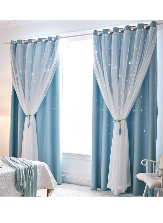 KYD - 1 Panel Blackout Curtains, Decorative Thread Foil Blackout Curtains, Thermal Insulated Room Darkening Curtains for Bedroom Living Room - Image 1