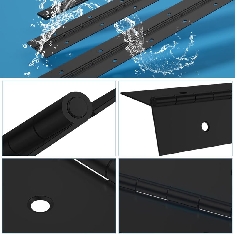 EPHECH 6Inch Black Continuous & Piano Hinge, 6PCS Heavy Duty Stainless Steel 304 Continuous Hinges Piano Boat Hinges, 0.04" Thickness Folding Cabinet Door Butt Hinge - Image 5