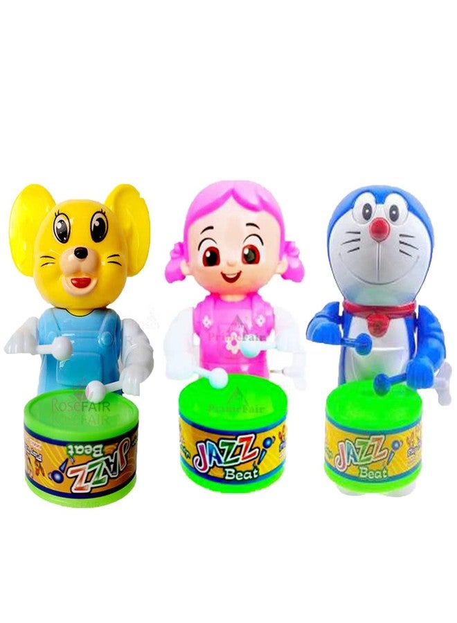 ROSEFAIR Cute Drummer Toy with Drumming and Dancing Action for Kids Baby Rattle Toys Set Toddler Kids Key-Operated Toys Kids (CAT-PINK-DORE-PAC-03) - Image 1