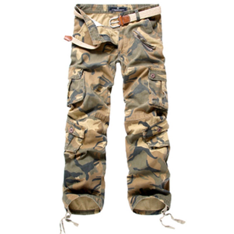Selling Multi-Pocket Pure Cotton Washed Camouflage Pants Large Size Cargo Pants Outdoor Casual Pants Trousers - Image 3
