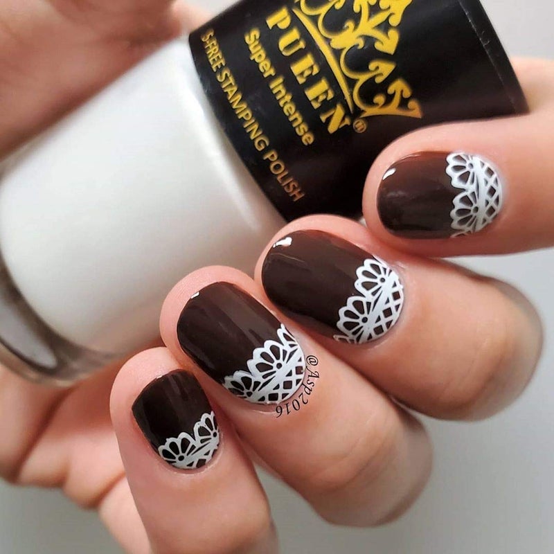 PUEEN MUST HAVE Stamping Polish Collection Set Big 5-FREE Formula Nail Color Lacquer (805 - Black Jack + 806 - Pure White) - BH000872 - Image 4