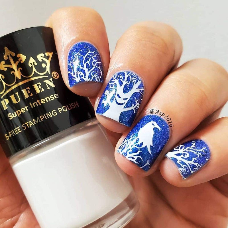 PUEEN MUST HAVE Stamping Polish Collection Set Big 5-FREE Formula Nail Color Lacquer (805 - Black Jack + 806 - Pure White) - BH000872 - Image 2