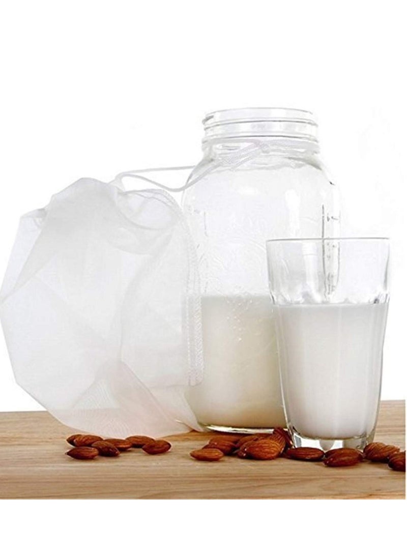 كيس حليب المكسرات عالي الجودة من قطعتين - كبير 12 × 12 درجة تجارية - كيس حليب اللوز قابل لاعادة الاستخدام ومصفاة طعام لجميع الاغراض - قماش شبكي ناعم من النايلون وفلتر القهوة الباردة - Image 2