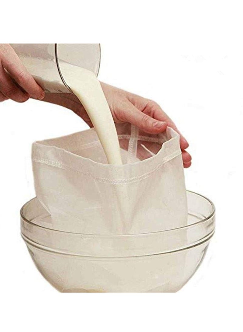 كيس حليب المكسرات عالي الجودة من قطعتين - كبير 12 × 12 درجة تجارية - كيس حليب اللوز قابل لاعادة الاستخدام ومصفاة طعام لجميع الاغراض - قماش شبكي ناعم من النايلون وفلتر القهوة الباردة - Image 3