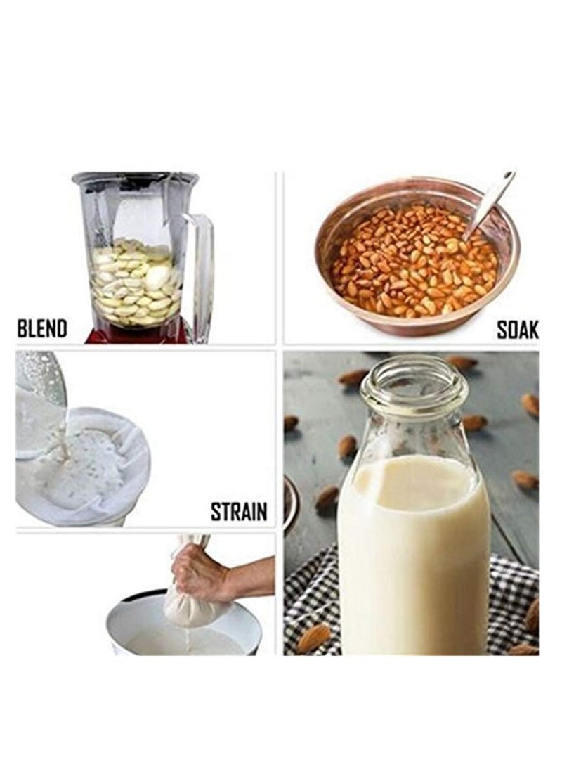 كيس حليب المكسرات عالي الجودة من قطعتين - كبير 12 × 12 درجة تجارية - كيس حليب اللوز قابل لاعادة الاستخدام ومصفاة طعام لجميع الاغراض - قماش شبكي ناعم من النايلون وفلتر القهوة الباردة - Image 5