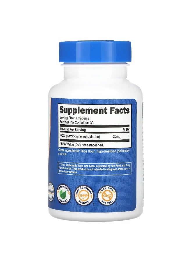 Nutricost نوتريكوست، بي كيو كيو، 20 ملغ، 30 كبسولة - Image 2