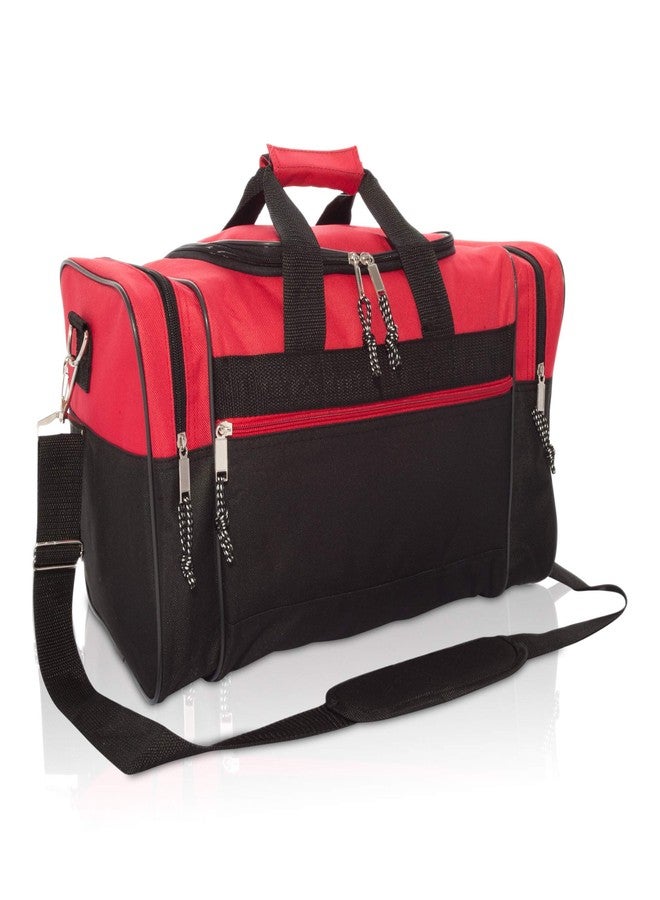 Dalix Blank Duffle Bag Duffel Bag in Black and Red Gym Bag - Image 1