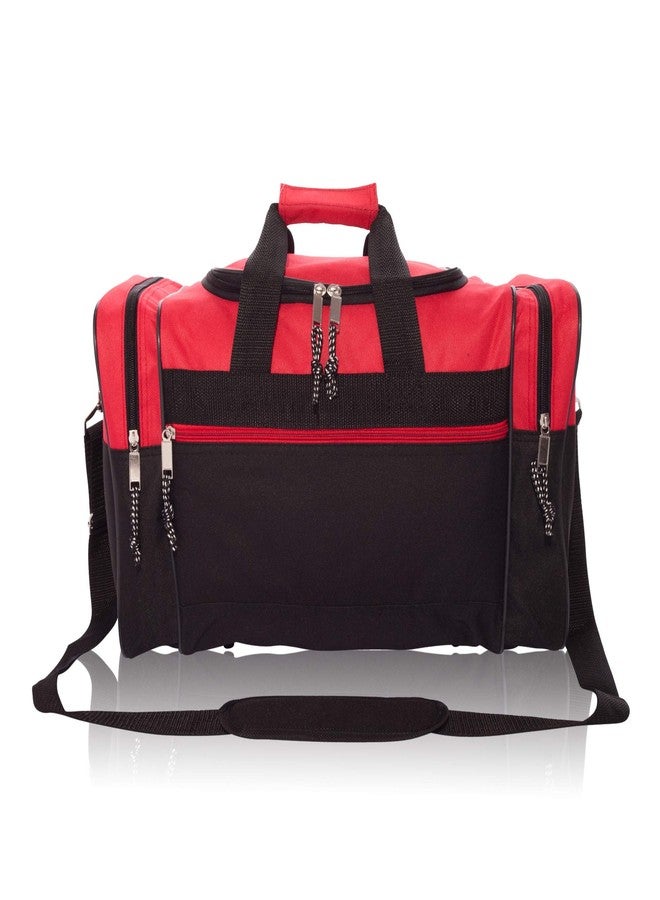 Dalix Blank Duffle Bag Duffel Bag in Black and Red Gym Bag - Image 2