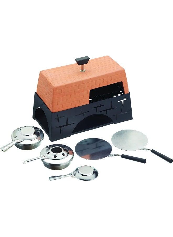 أرتسا فرن بيتزا صغير/منضدي من الطين المحروق (Terracotta) من Kitchencraft Artesa، المقاس: 28×15.5×25 سم، معبأ في صندوق هدايا - Image 4