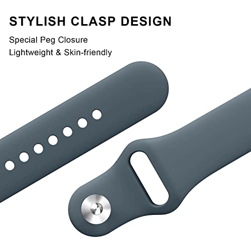 Tobfit Straps for Amazfit Bip/Bip 3/Bip 3 Pro/Bip/Bip U/Bip U Pro Watch Strap, 20mm Silicone Breathable Replacement Strap for Amazfit GTR 42mm/ GTS 2 Mini/2/2e/3/4/4 Mini - Blue-Gray - Image 4