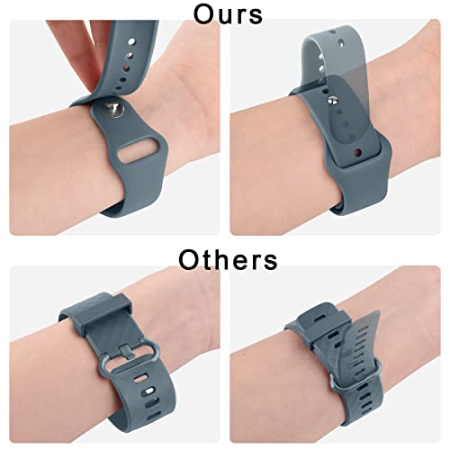 Tobfit Straps for Amazfit Bip/Bip 3/Bip 3 Pro/Bip/Bip U/Bip U Pro Watch Strap, 20mm Silicone Breathable Replacement Strap for Amazfit GTR 42mm/ GTS 2 Mini/2/2e/3/4/4 Mini - Blue-Gray - Image 5