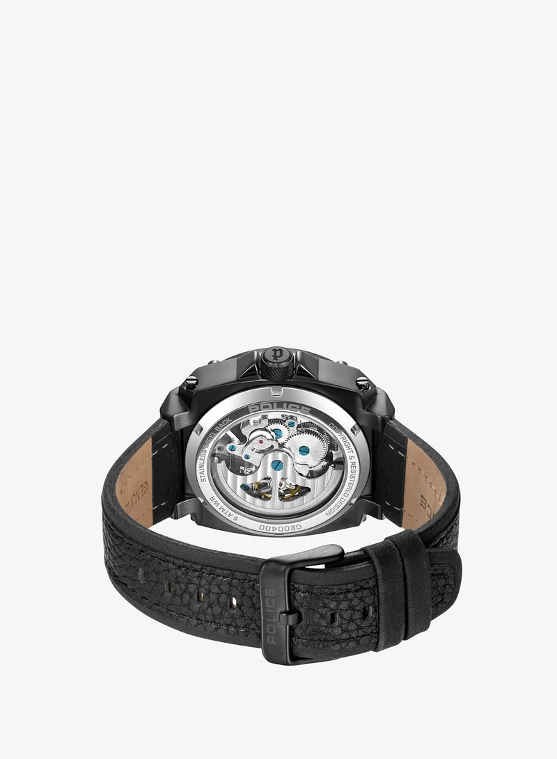 Police  Police Norwood Black Dial with Black Genuine Leather Automatic Men's Watch for Men | Best Price UAE