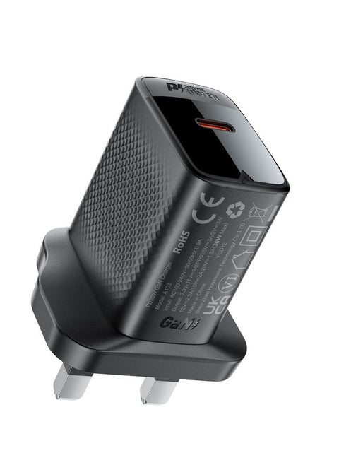 Fast Charge Wall Charger A103 PD30W GaN 1xUSB-C UK