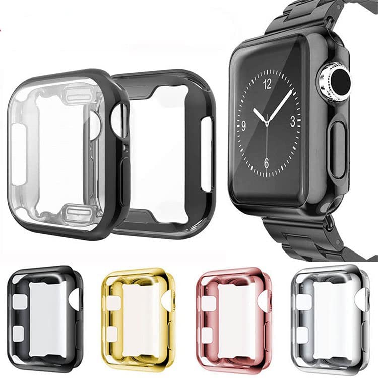 PEFKO PSS93 Flexible Shocked Proof Silicone TPU Watch Case Cover with Screen Protector Temper Compatible with Apple iWatch Series Ultra 8 7 6 5 4 3 2 1 SE (41MM, Transparent) - Image 4