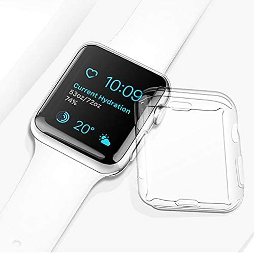 PEFKO PSS93 Flexible Shocked Proof Silicone TPU Watch Case Cover with Screen Protector Temper Compatible with Apple iWatch Series Ultra 8 7 6 5 4 3 2 1 SE (41MM, Transparent) - Image 3