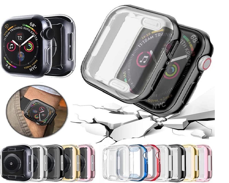 PEFKO PSS93 Flexible Shocked Proof Silicone TPU Watch Case Cover with Screen Protector Temper Compatible with Apple iWatch Series Ultra 8 7 6 5 4 3 2 1 SE (41MM, Transparent) - Image 5
