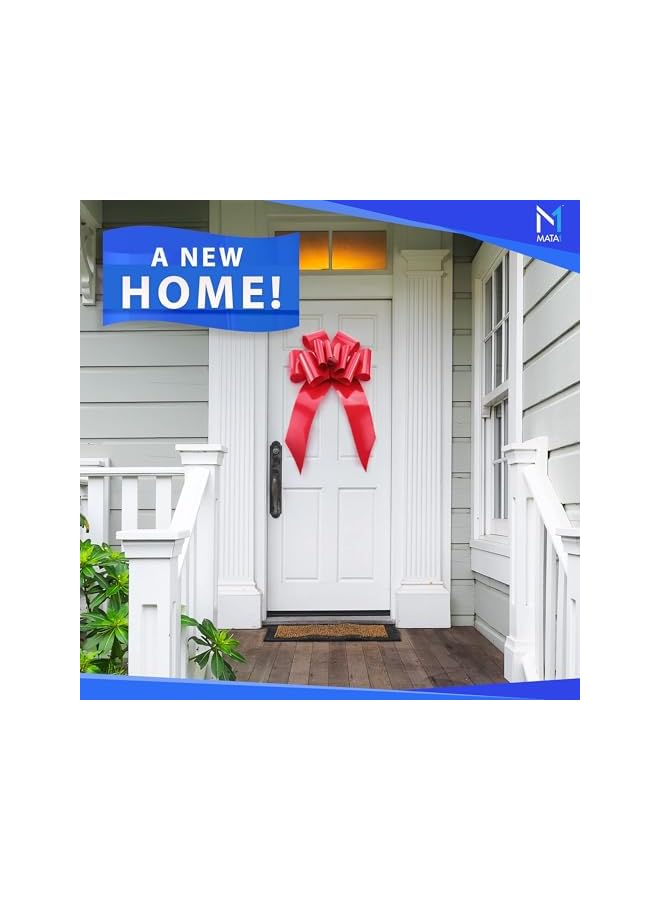 The Bros رباط سيارة ضخم (أحمر، 30 بوصة)، رباط هدايا كبير لتزيين الهدايا الكبيرة، رباط عملاق داخلي/خارجي مع 2 ذيل شريطي و2 كوب شفط (بدون مغناطيس يخدش)  - Image 5