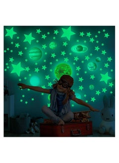 Generic Glow in The Dark Stars and Planets Solar System Wall Decals 110PCS Glowing Ceiling Spaceship Stars Wall Stickers, Best Gift for Kids Bedding Room Nursery Home Decoration  - Image 2