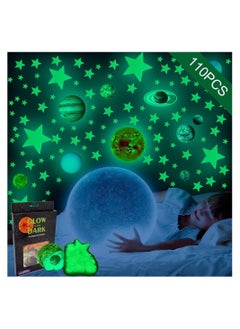 Generic Glow in The Dark Stars and Planets Solar System Wall Decals 110PCS Glowing Ceiling Spaceship Stars Wall Stickers, Best Gift for Kids Bedding Room Nursery Home Decoration  - Image 5