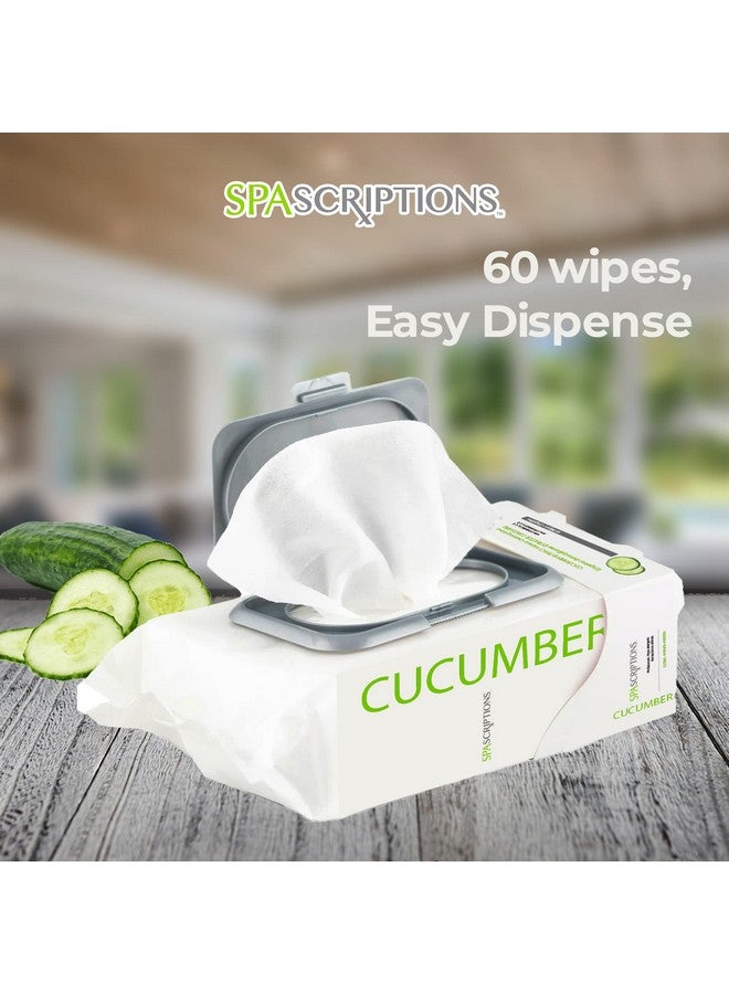 spascriptions Cucumber Makeup And Face Cleansing Wipes Usable As Even Waterproof Mascara Cleanser Wipes Face Wipes For Women For Beauty Personal Care Gentle And Effective Makeup Cleanser 60 Ct. 1 Pack - Image 4