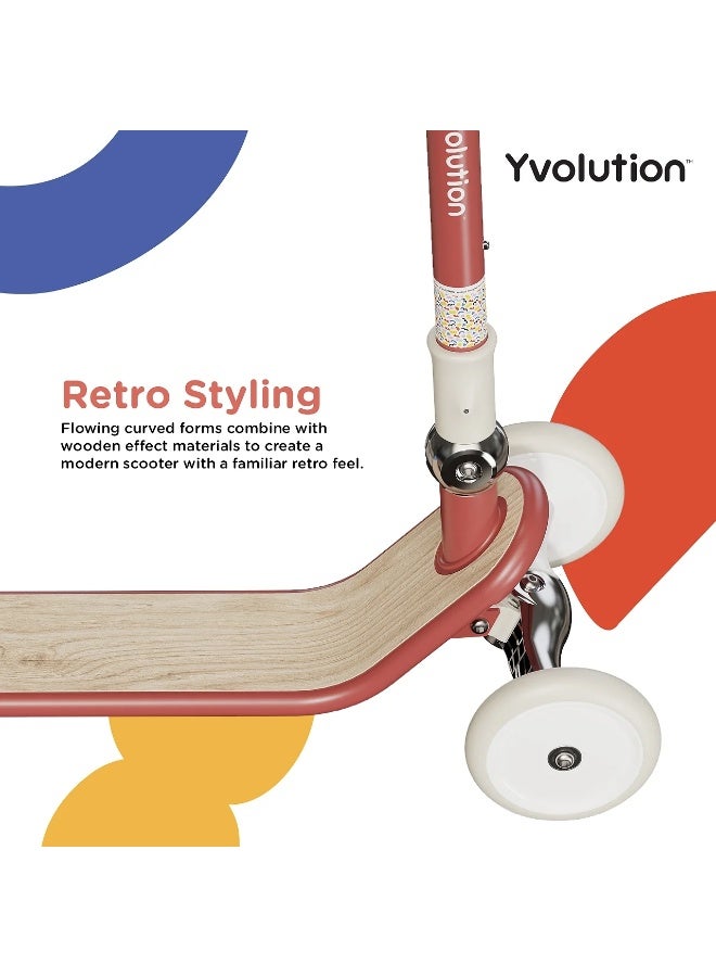 Yvolution Classic Glider Retro Adjustable 3-Wheel Scooter (Red) - Image 2