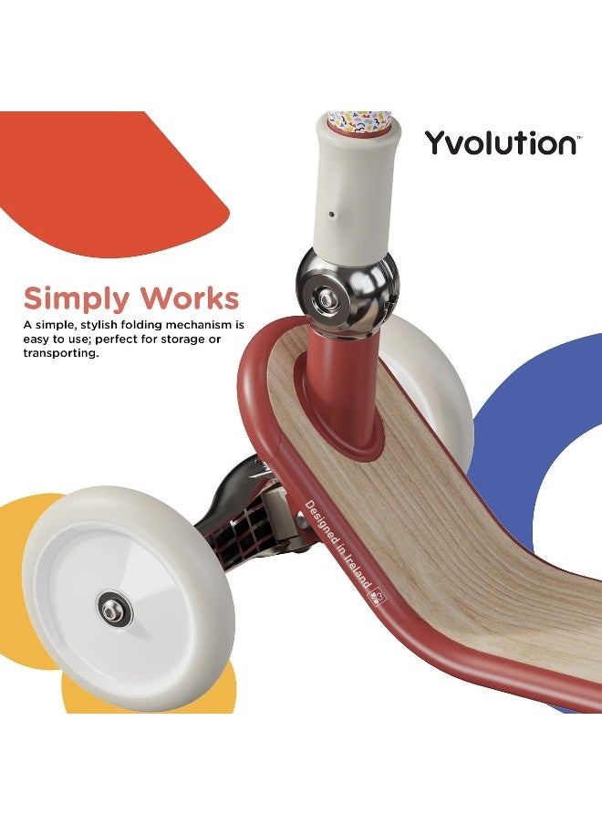 Yvolution Yvolution Classic Glider Retro Adjustable 3-Wheel Scooter (Red)  - Image 3