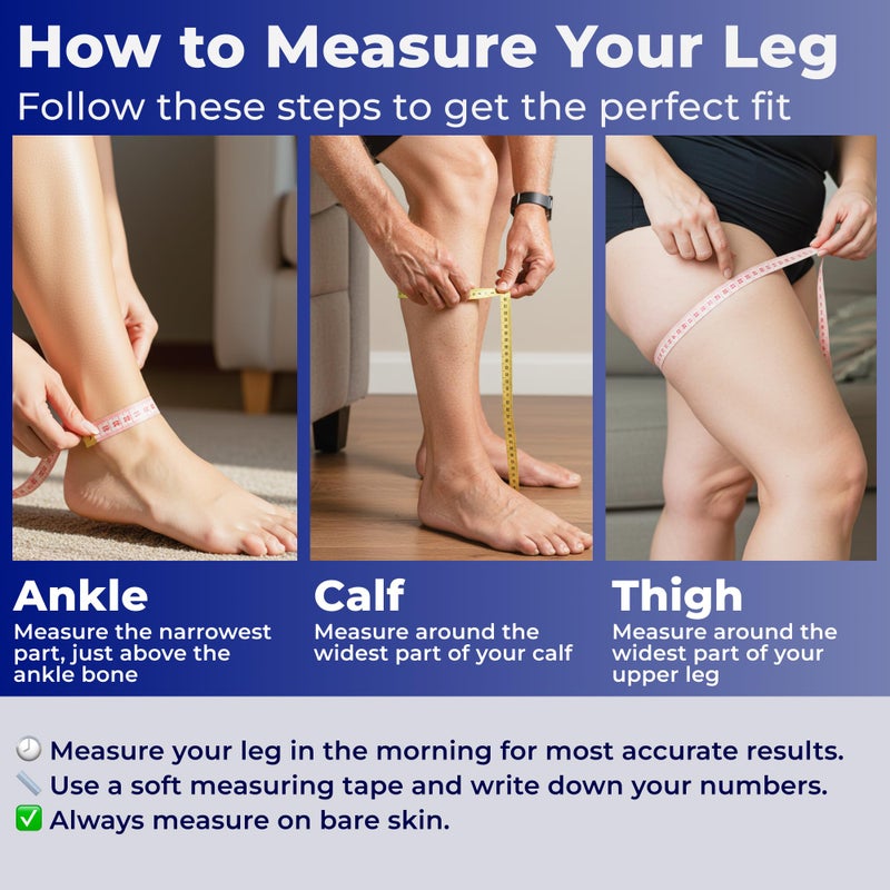 Mojo Compression socks Mojo - Compression Socks Footless for Women and Men 20-30mmHg - Medical Graduated Support Compression Leg Sleeve for Nurses, Swelling, Lymphedema - Black, 7X-Large - A609 - Image 5