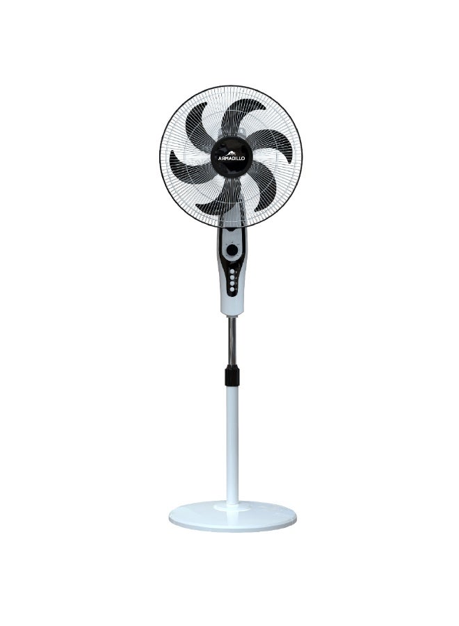 Armadillo Stand Fan 18" 70W, 6 Blades, 3 Speeds -  White & Black