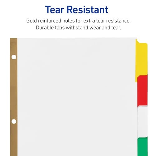 Avery Big Tab Write & Erase Dividers for 3 Ring Binders, 5-Tab Set, Multicolor Divider Tabs, Great for Organizing Projects, Reports, Finances, and More (6-Pack of 23076) - Image 5