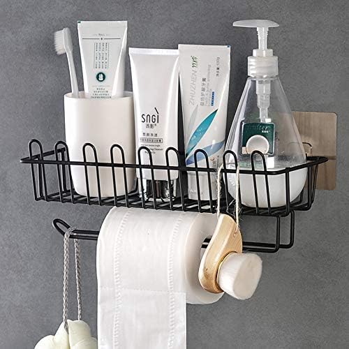 Killerzone Stainless Steel Wall Mounted Hanging Self Adhesive Storage with Towel and Tissue Rack Holder Organizer for Your HomeKitchenBathroom and WardrobeShower Caddy for BathroomKitchen - Image 2