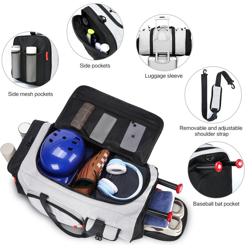 TUGUAN Large Capacity Baseball & Softball Duffle Bag with Shoe Compartment - Portable Bat Backpack for Adults, Coaches, and Teams 65L Storage for Catcher Gear & Equipment - Image 5