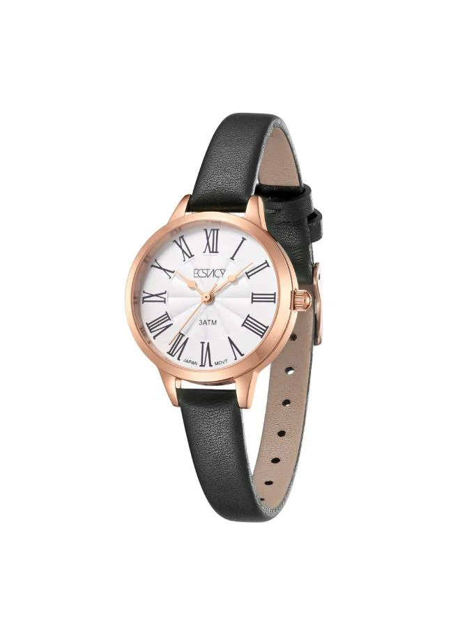 ECSTACY Women's Genuine leather Analog Watch E25511-RLBW - 28 mm