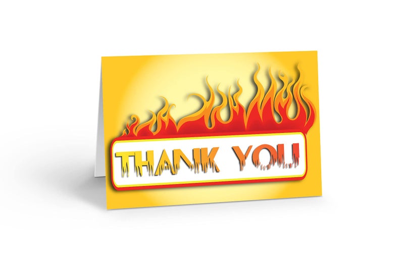 Stonehouse Collection | Flames Thank You Note Card | USA Made | 10 Boxed On Fire Cards & Envelopes (Standard) - Image 1