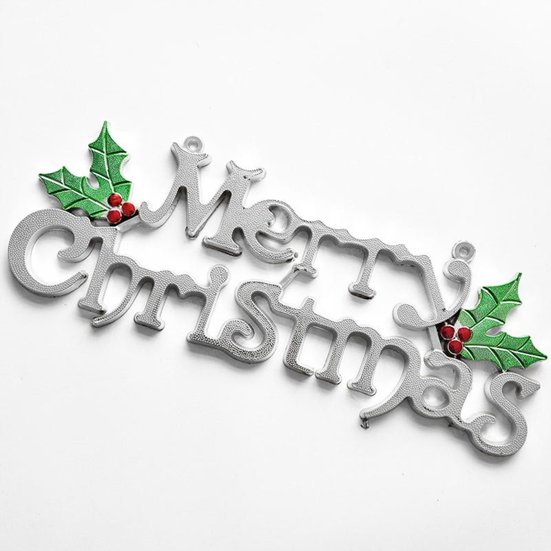 FunBlast FunBlast Christmas Decorations Hanging Signs - Pack of 1 Christmas Door Sign, Merry Christmas Welcome Sign for Holiday Xmas Door Decor Signs for Christmas Tree (Silver) - Image 1