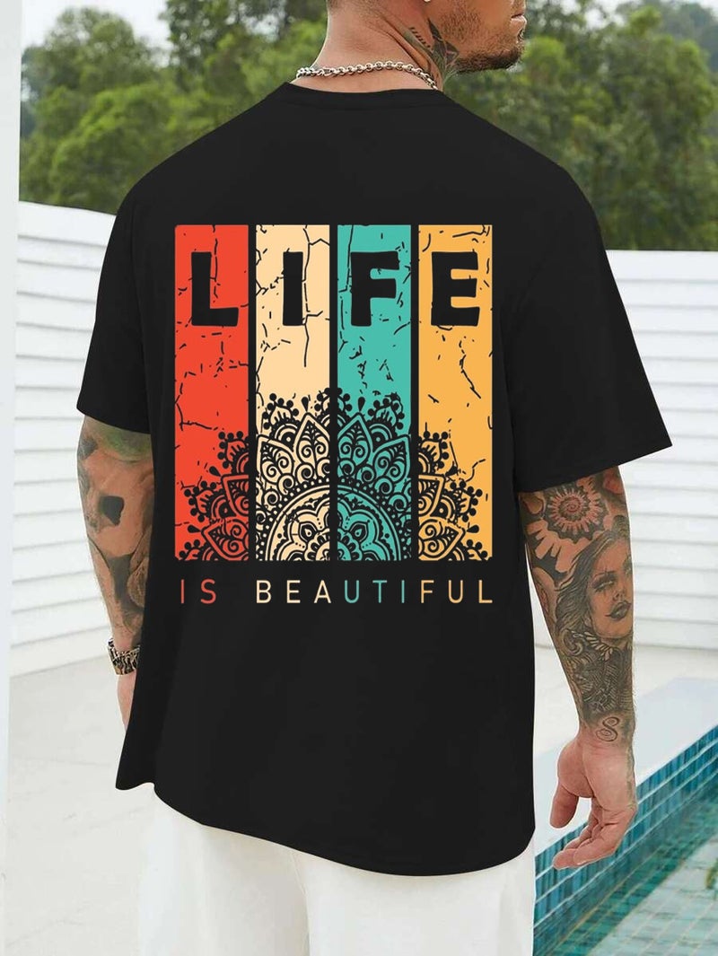 DIVIS Oversized Black Graphic T-Shirt for Men - Image 1