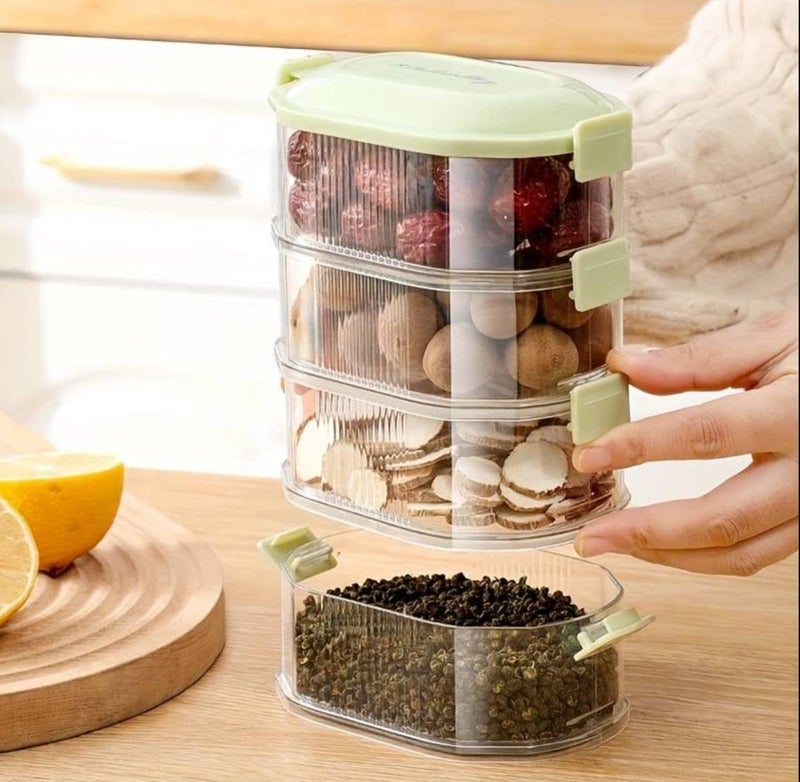 7 Seas 7Seas 4Layer Transparent Air Tight Sealed Spice Storage BoxSealable And Leak Proof Food Sealed Box For SpiceCandySugar And GarlicMultilayer Seasoning Storage leak Proof Boxkitchen Storage Box - Image 2