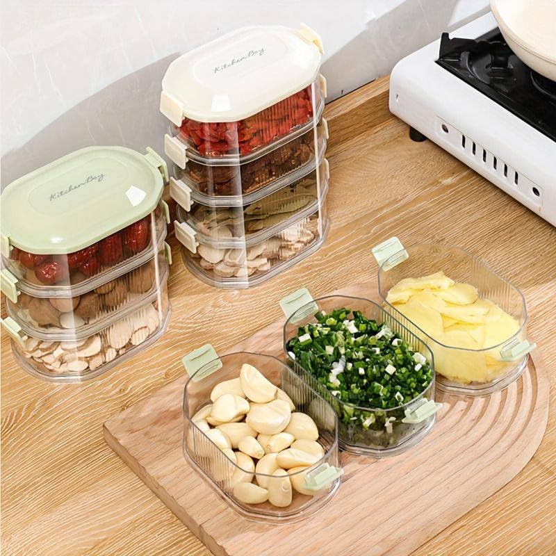 7 Seas 7Seas 4Layer Transparent Air Tight Sealed Spice Storage BoxSealable And Leak Proof Food Sealed Box For SpiceCandySugar And GarlicMultilayer Seasoning Storage leak Proof Boxkitchen Storage Box - Image 5