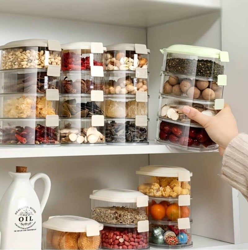 7 Seas 7Seas 4Layer Transparent Air Tight Sealed Spice Storage BoxSealable And Leak Proof Food Sealed Box For SpiceCandySugar And GarlicMultilayer Seasoning Storage leak Proof Boxkitchen Storage Box - Image 3