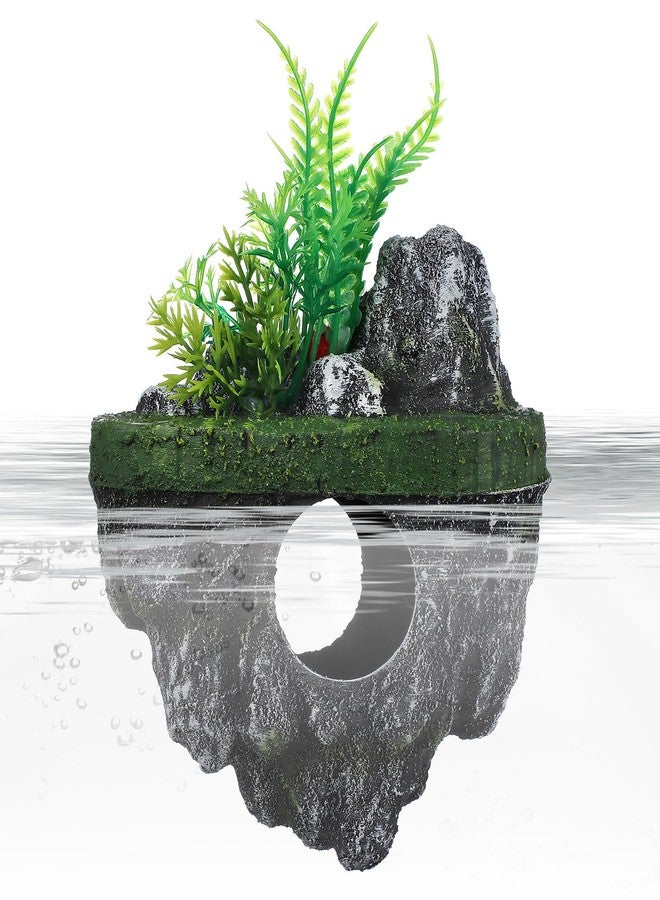 MHFOOU Floating Stone Aquarium Decoration, Realistic Rock Fish Tank Ornament Artificial Resin Suspended Stone Decor for Aquascaping, Resin Landscaping Decor - Image 1