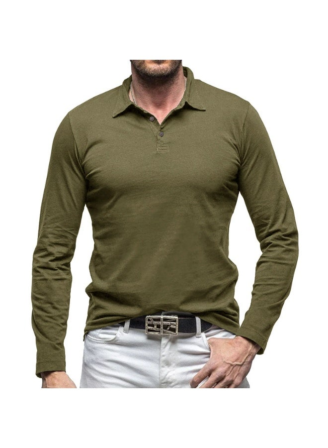 general Men's Cotton Polo Shirts Performance Long Sleeve T-Shirts Moisture Wicking Dry Fit Polos Fashion Golf Shirt for Men - Image 1