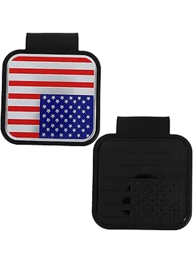 4Pcs Red Black Rubber Trailer Hitch Covers Dustproof Tow Receiver Caps Easy Install - Image 1