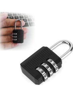 THE PACK | Luggage Code Lock Padlock Mini Anti-Theft Lock Zinc Alloy Security 3 Combination Multifunctional Code Lock Travel Suitcase Luggage Wardrobe Padlock (Black)