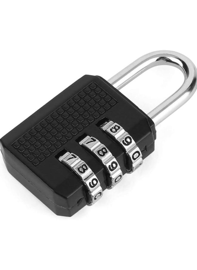 amazing.EGP - THE PACK | Luggage Code Lock Padlock Mini Anti-Theft Lock Zinc Alloy Security 3 Combination Multifunctional Code Lock Travel Suitcase Luggage Wardrobe Padlock (Black) - Image 1