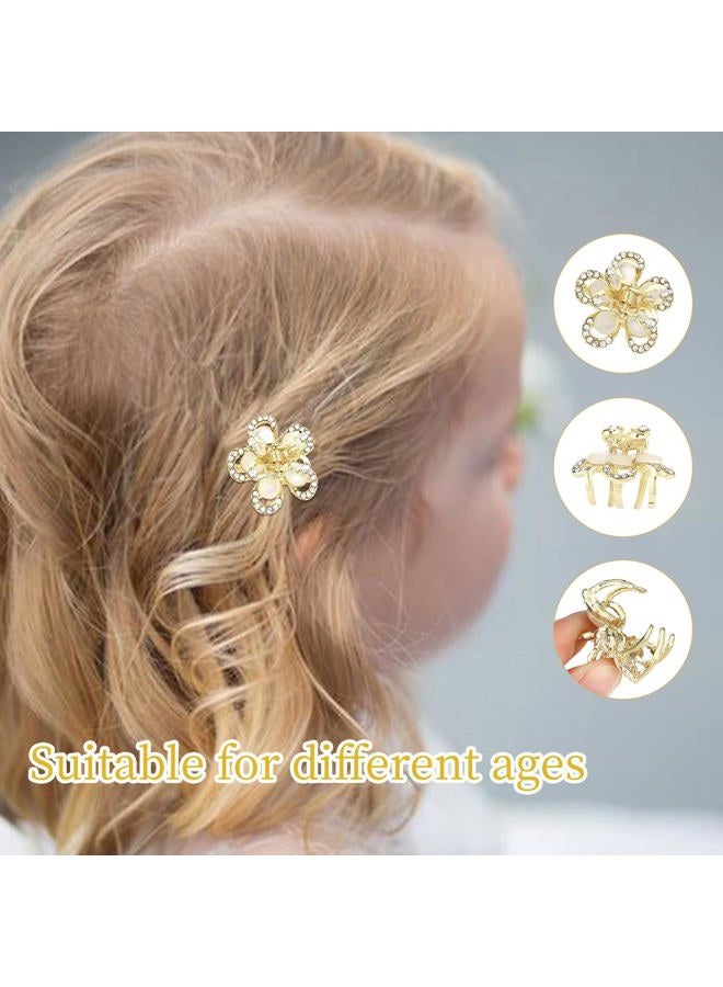 ANBALA Opal Rhinestone Hair Clips, Opal Crystal Hair Clamps, Fancy Small Flower Claw Clips for Thick Thin, Long or Short Hair, Pack of 6 - Image 5